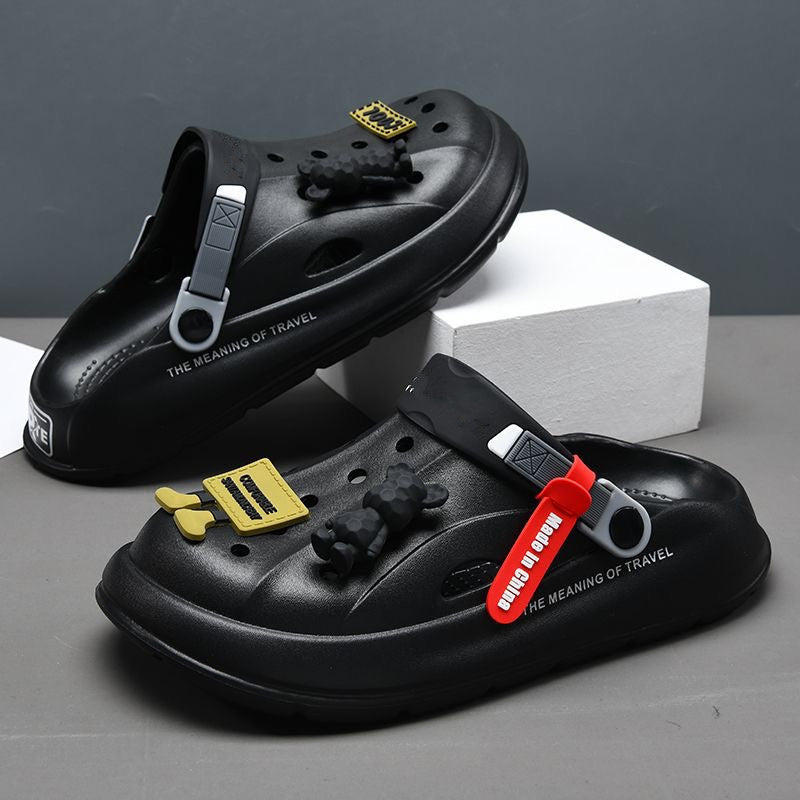 Wholesale Men's summer thick-soled casual sports non-slip soft-soled sandals outdoor dual-use drooping beach slippers